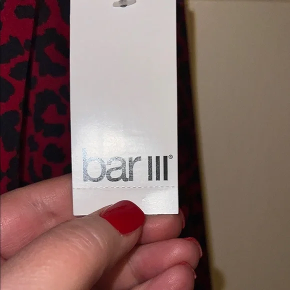 Bar III Red and Black Animal Print Top - Picture 8 of 9